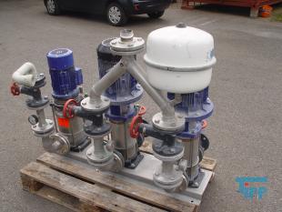 Pumpstation mit drei Edelstahlkreiselpumpen, Druckerhöhungsstation