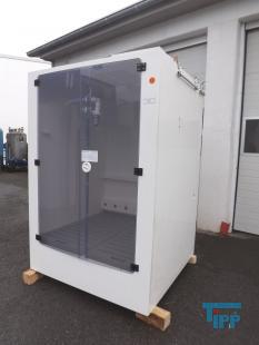 show details - used IBC chemical storage cabinet for dangerous chemicals including collecting pan 