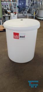 show details - unused plastic / plastic container from PE with flat bottom / PE container / storage tank 