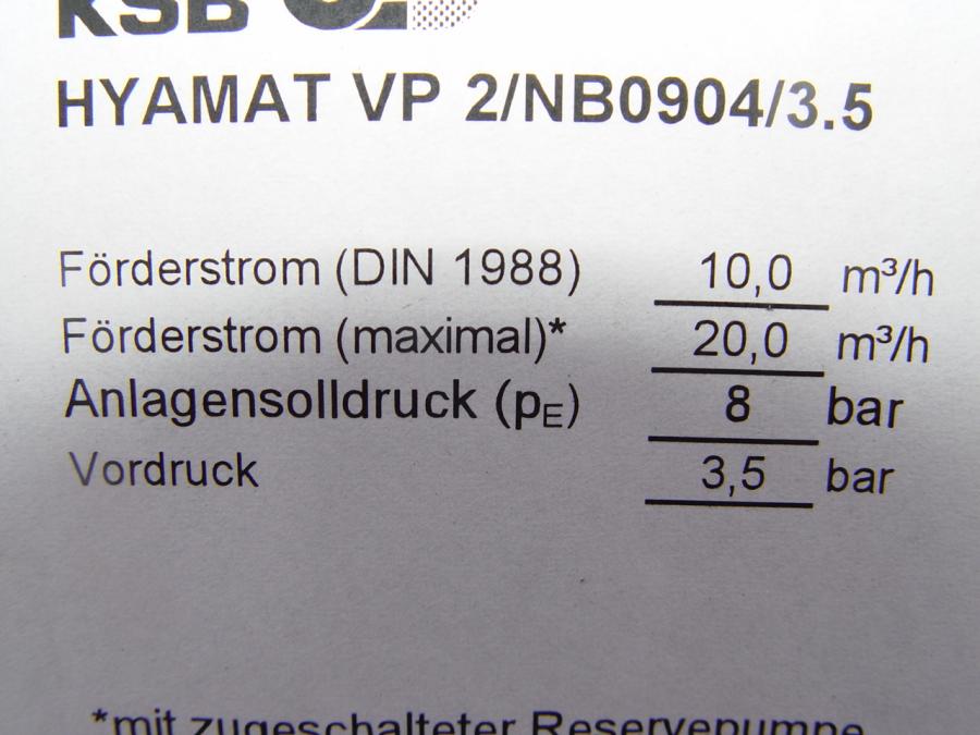KSB-Druckerhöhungsanlage, automatische Pumpstation mit ...